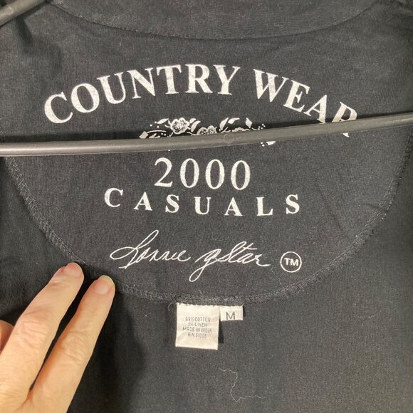 Womens Country Wear Button Front Patch Top Cats Fish Tree M NWT Cotton Linen Ble - Picture 9 of 13